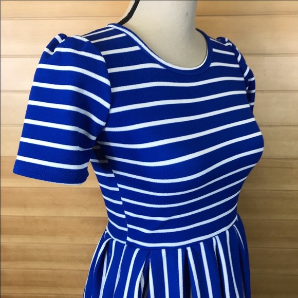 Lularoe Amelia xs blue stripe dress - Picture 4 of 8